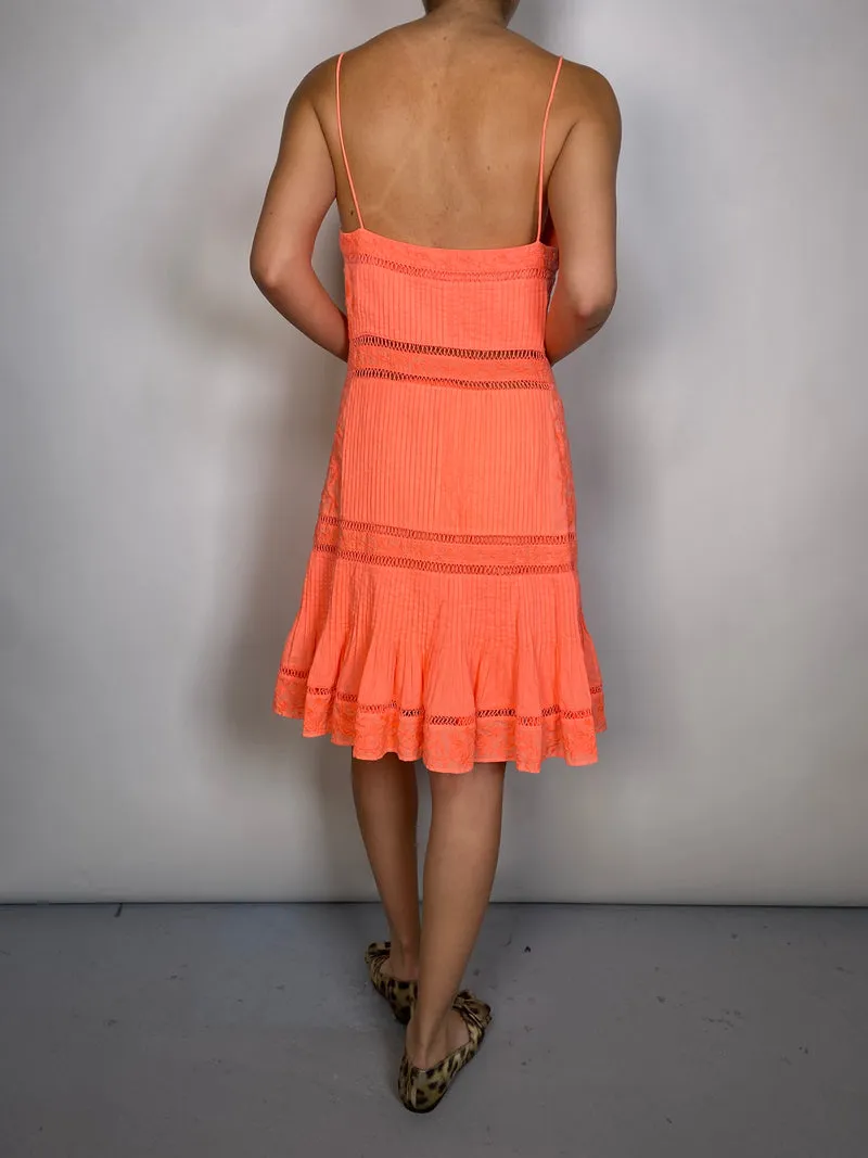 ALICE + OLIVIA Vestido Bordado Fluorescente
