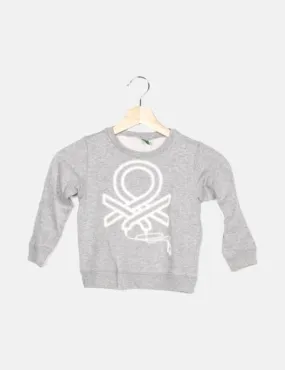 Benetton grey sweatshirt with logo