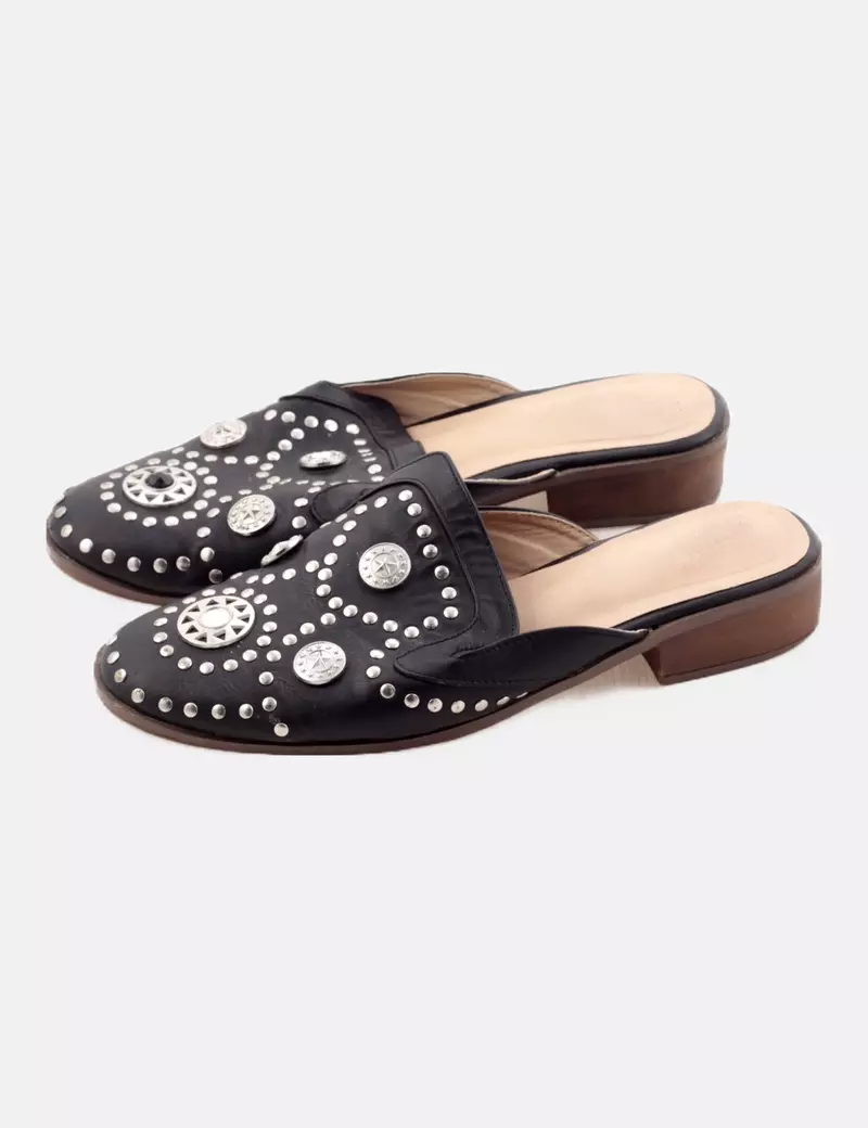 Pakerson black leather mule