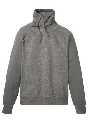 Gray Marl Smoky Gray Shawl Collar Sweatshirt